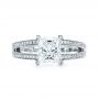 14k White Gold Custom Split Shank Princess Cut Engagement Ring - Top View -  1132 - Thumbnail