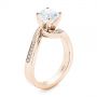 14k Rose Gold 14k Rose Gold Custom Swirled Wrap Diamond Engagement Ring - Three-Quarter View -  105120 - Thumbnail