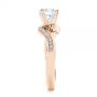 14k Rose Gold 14k Rose Gold Custom Swirled Wrap Diamond Engagement Ring - Side View -  105120 - Thumbnail