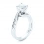18k White Gold 18k White Gold Custom Swirled Wrap Diamond Engagement Ring - Three-Quarter View -  105120 - Thumbnail