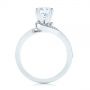14k White Gold Custom Swirled Wrap Diamond Engagement Ring - Front View -  105120 - Thumbnail
