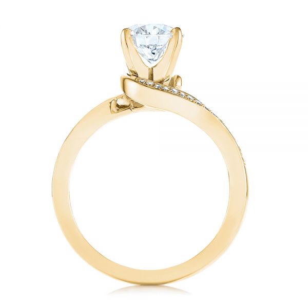 14k Yellow Gold 14k Yellow Gold Custom Swirled Wrap Diamond Engagement Ring - Front View - 105120