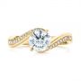 14k Yellow Gold 14k Yellow Gold Custom Swirled Wrap Diamond Engagement Ring - Top View -  105120 - Thumbnail