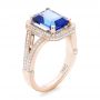 14k Rose Gold 14k Rose Gold Custom Tanzanite And Diamond Engagement Ring - Three-Quarter View -  102968 - Thumbnail