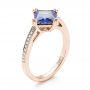 14k Rose Gold 14k Rose Gold Custom Tanzanite And Diamond Engagement Ring - Three-Quarter View -  103149 - Thumbnail