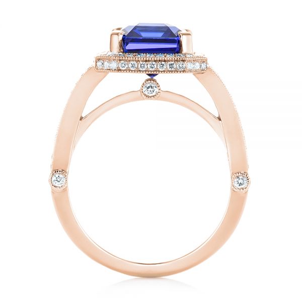 14k Rose Gold 14k Rose Gold Custom Tanzanite And Diamond Engagement Ring - Front View -  102968