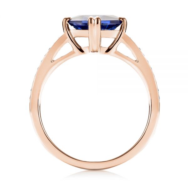14k Rose Gold 14k Rose Gold Custom Tanzanite And Diamond Engagement Ring - Front View -  103149