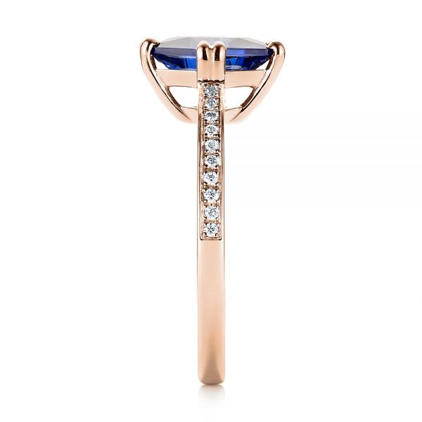 18k Rose Gold 18k Rose Gold Custom Tanzanite And Diamond Engagement Ring - Side View - 103149