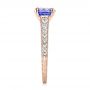 18k Rose Gold 18k Rose Gold Custom Tanzanite And Diamond Engagement Ring - Side View -  103340 - Thumbnail