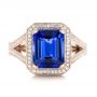 14k Rose Gold 14k Rose Gold Custom Tanzanite And Diamond Engagement Ring - Top View -  102968 - Thumbnail
