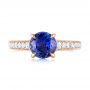 18k Rose Gold 18k Rose Gold Custom Tanzanite And Diamond Engagement Ring - Top View -  103340 - Thumbnail