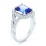  Platinum Custom Tanzanite And Diamond Engagement Ring - Three-Quarter View -  102968 - Thumbnail
