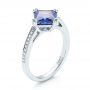  Platinum Custom Tanzanite And Diamond Engagement Ring - Three-Quarter View -  103149 - Thumbnail