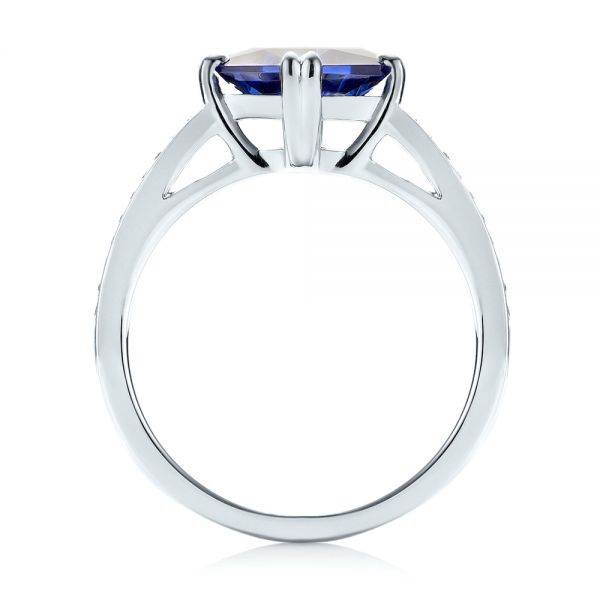  Platinum Custom Tanzanite And Diamond Engagement Ring - Front View -  103149