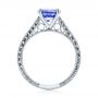  Platinum Platinum Custom Tanzanite And Diamond Engagement Ring - Front View -  103340 - Thumbnail