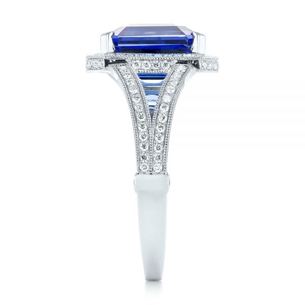  Platinum Custom Tanzanite And Diamond Engagement Ring - Side View -  102968