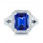  Platinum Custom Tanzanite And Diamond Engagement Ring - Top View -  102968 - Thumbnail