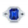 18k White Gold 18k White Gold Custom Tanzanite And Diamond Engagement Ring - Top View -  102968 - Thumbnail