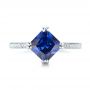 18k White Gold 18k White Gold Custom Tanzanite And Diamond Engagement Ring - Top View -  103149 - Thumbnail