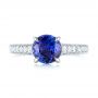  Platinum Platinum Custom Tanzanite And Diamond Engagement Ring - Top View -  103340 - Thumbnail