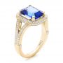 14k Yellow Gold 14k Yellow Gold Custom Tanzanite And Diamond Engagement Ring - Three-Quarter View -  102968 - Thumbnail