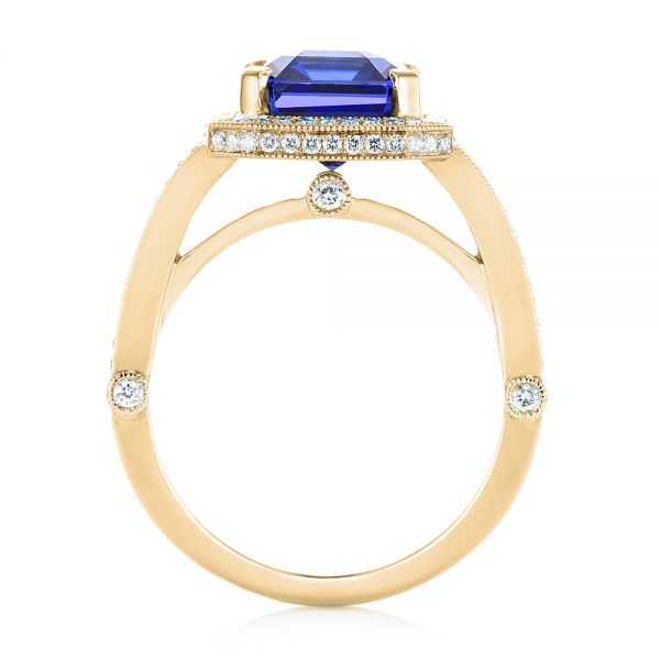 18k Yellow Gold 18k Yellow Gold Custom Tanzanite And Diamond Engagement Ring - Front View - 102968