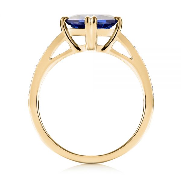 14k Yellow Gold 14k Yellow Gold Custom Tanzanite And Diamond Engagement Ring - Front View -  103149