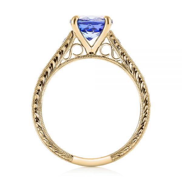 18k Yellow Gold 18k Yellow Gold Custom Tanzanite And Diamond Engagement Ring - Front View - 103340