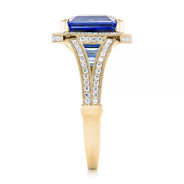 14k Yellow Gold 14k Yellow Gold Custom Tanzanite And Diamond Engagement Ring - Side View -  102968