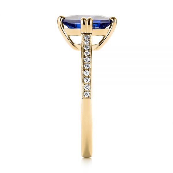 14k Yellow Gold 14k Yellow Gold Custom Tanzanite And Diamond Engagement Ring - Side View - 103149