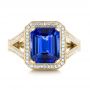 18k Yellow Gold 18k Yellow Gold Custom Tanzanite And Diamond Engagement Ring - Top View -  102968 - Thumbnail