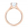 18k Rose Gold 18k Rose Gold Custom Tapering Diamond Engagement Ring - Front View -  103339 - Thumbnail