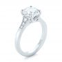 18k White Gold 18k White Gold Custom Tapering Diamond Engagement Ring - Three-Quarter View -  103339 - Thumbnail