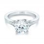  Platinum Custom Tapering Diamond Engagement Ring - Flat View -  103339 - Thumbnail