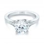  Platinum Custom Tapering Diamond Engagement Ring - Flat View -  103339 - Thumbnail