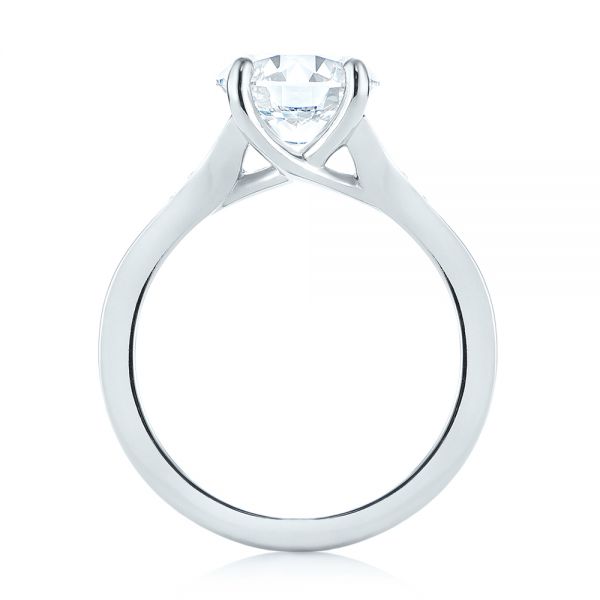  Platinum Custom Tapering Diamond Engagement Ring - Front View -  103339