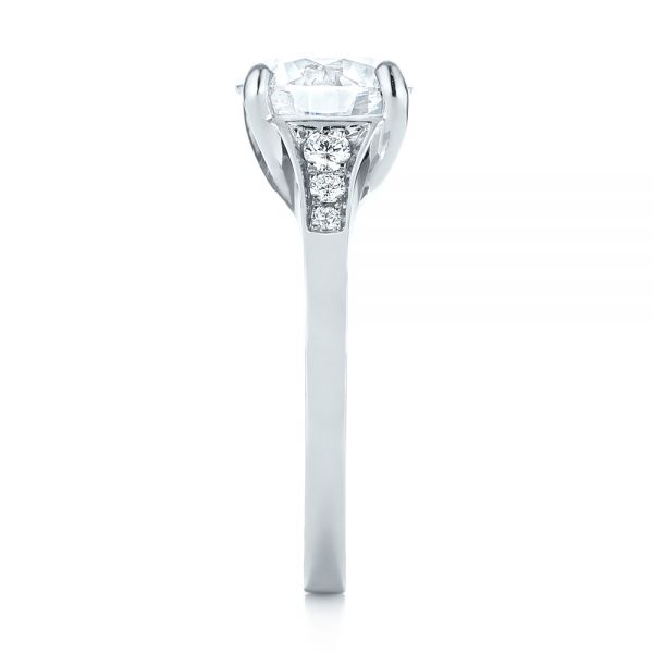 Platinum Custom Tapering Diamond Engagement Ring - Side View -  103339