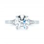 14k White Gold 14k White Gold Custom Tapering Diamond Engagement Ring - Top View -  103339 - Thumbnail