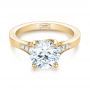 18k Yellow Gold 18k Yellow Gold Custom Tapering Diamond Engagement Ring - Flat View -  103339 - Thumbnail