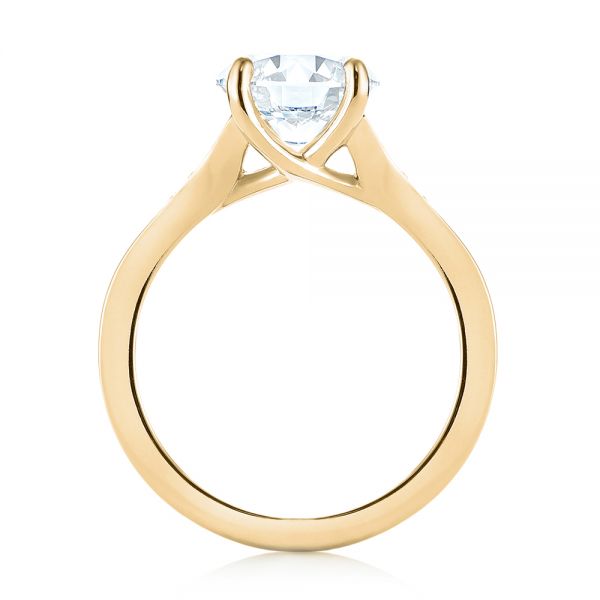 14k Yellow Gold 14k Yellow Gold Custom Tapering Diamond Engagement Ring - Front View -  103339