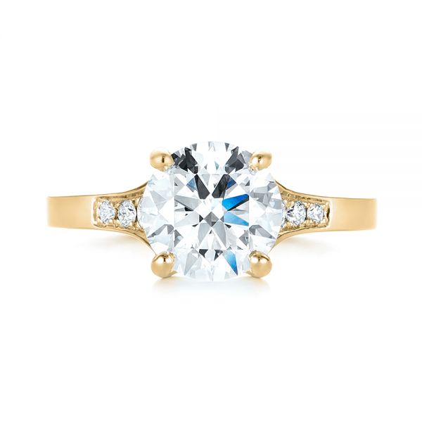 14k Yellow Gold 14k Yellow Gold Custom Tapering Diamond Engagement Ring - Top View -  103339