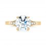 18k Yellow Gold 18k Yellow Gold Custom Tapering Diamond Engagement Ring - Top View -  103339 - Thumbnail