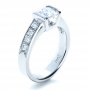  Platinum Custom Tension Set Diamond Engagement Ring - Three-Quarter View -  1292 - Thumbnail