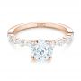 14k Rose Gold 14k Rose Gold Custom Tension Set Diamond Engagement Ring - Flat View -  102451 - Thumbnail