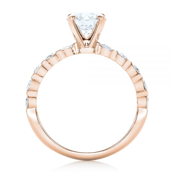 14k Rose Gold 14k Rose Gold Custom Tension Set Diamond Engagement Ring - Front View -  102451