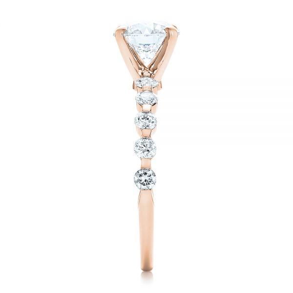 14k Rose Gold 14k Rose Gold Custom Tension Set Diamond Engagement Ring - Side View -  102451