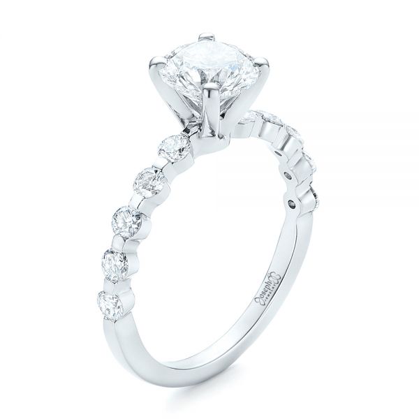 Custom Tension Set Diamond Engagement Ring - Image