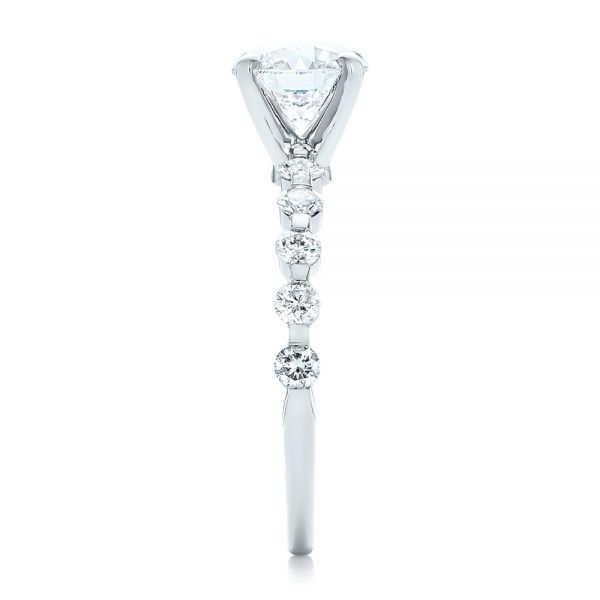 Platinum Custom Tension Set Diamond Engagement Ring - Side View - 102451