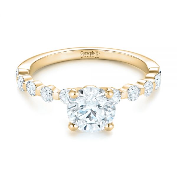 18k Yellow Gold 18k Yellow Gold Custom Tension Set Diamond Engagement Ring - Flat View -  102451