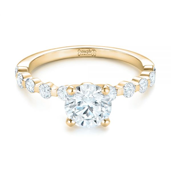 14k Yellow Gold 14k Yellow Gold Custom Tension Set Diamond Engagement Ring - Flat View -  102451